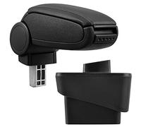 pro.tec Accoudoir Central Rembourré Compatible A1 avec Compartiment de Rangement Kit de Montage Installation Facile Cuir-synthétique Noir avec des Coutures Noirs