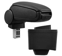 pro.tec Accoudoir Central Rembourré Compatible A3 8L avec Compartiment de Rangement Kit de Montage Installation Facile Cuir-synthétique Noir avec Surpiqûres Noires