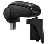 pro.tec Accoudoir Central Rembourré Compatible A3 S3 8P avec Compartiment de Rangement Kit de Montage Installation Facile Cuir-synthétique Noir ave Surpiqûres Blanches