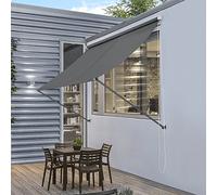 pro.tec Brise-Soleil Pare-Soleil Auvent pour Fixer au Mur Rétractable Armature en Acier Gris 400 x 120 cm