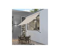 [pro.tec] Brise-soleil Pare-soleil Auvent pour Fixer au Mur Rétractable Armature en Acier Sable 400 x 120 cm