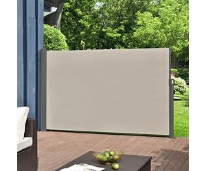 pro.tec Brise-Vue pour Balcon Terrasse Jardin Store Latéral Pare-Soleil Protection Intempéries UV Vie Privée Acier Polyester 160 x 300 cm Sable