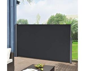 pro.tec Brise-Vue pour Balcon Terrasse Jardin Store Latéral Pare-Soleil Protection Intempéries UV Vie Privée Acier Polyester 180 x 300 cm Noir
