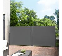 [pro.tec]® Double Brise-soleil Double Pare-soleil Double Garde-vue 180 x (2 x 300) cm Gris Métal et polyester