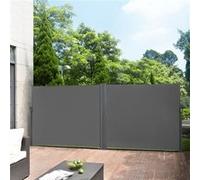 [pro.tec] Double Brise-soleil Double Pare-soleil Double Garde-vue Métal et Polyester Gris 180 x (2 x 300) cm G