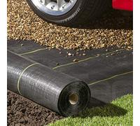 Pro-Tec Gold-Line 125 g/m² Extra résistant 1 m x 10 m Bâche de protection contre les mauvaises herbes pour aménagement paysager, gravier, allées, tapis tissé noir