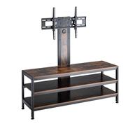 pro.tec Meuble TV avec Support d'Écran Jusqu'à 70 Pouces VESA 200 x 200 à 600 x 400 mm Inclinable à 10° Hauteur Réglable Capacité de Charge 40 kg Noir Mat Chêne Rustique Acier