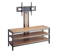 pro.tec Meuble TV avec Support d'Écran Jusqu'à 70 Pouces VESA 200 x 200 à 600 x 400 mm Inclinable à 10° Hauteur Réglable Capacité de Charge 40 kg Effet Chêne Noir Mat Acier