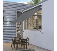 pro.tec Brise-Soleil Pare-Soleil Auvent pour Fixer au Mur Rétractable Armature en Acier Gris 300 x 120 cm