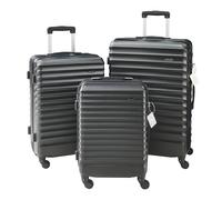 Set de valises 'Pona' 3 pièces ABS rigide avec pèse-valises et étiquette de bagage noir