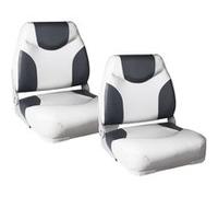 [pro.tec] Siège Pilot de Bateau Chaise de Bateau Assise de Bateau Similicuir Métal Plastique Gris et Blanc 425 x 410 x 500 mm Gris Blanc G