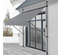 Store Banne Téléscopique Acier Polyester 200 x 120 x 220-309 cm Gris Ardoise [pro.tec]