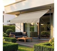pro.tec Store Banne Manuel Stem sans Perçage 200 x 120 x 220-309 cm Beige