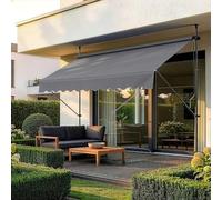 pro.tec Store Banne Stem sans Perçage 200 x 120 x 220-309 cm Gris Moyen