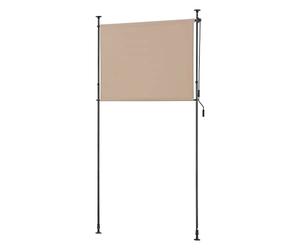 pro.tec Store Extérieur aux Barres Téléscopiques sans Perçage pour Terrasse Brise-Vue Solide à Manivelle Polyester Aluminium Acier 134 x 270 x 310 cm Sable