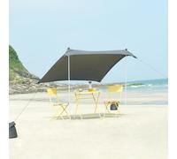 pro.tec Tente de Plage en Lycra avec Protection UV Abris de Plage pour Pêche Pique-Nique avec Sac de Transport Aluminium Nylon Élasthanne 270 x 270 x 210 cm Gris