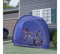 pro.tec Tente de Vélo pour Extérieur Couverture Housse Moto Abri de Rangement Imperméable Portable Protection pour Meuble de Terrasse Camping Jardin Polyester Fibre de Verre 198 x 84 x 160 cm Bleu