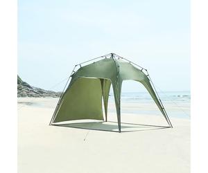 pro.tec Tonnelle de Jardin avec Guirlande Lumineuse LED Tente de Réception Pavillon pour Camping Festival avec Sac de Transport Panneau Solaire 250 x 250 x 190 cm Vert