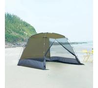 pro.tec Tonnelle de Jardin pour Camping Festivals Protection Vent Soleil Moustiquaire Pavillon Pliant Facile à Transporter Polyester 190T Fibre de Verre 305 x 305 x 213 cm Vert Olive Gris