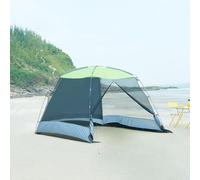 pro.tec Tonnelle de Jardin pour Camping Festivals Protection Vent Soleil Moustiquaire Pavillon Pliant Facile à Transporter Polyester 190T Fibre de Verre 305 x 305 x 213 cm Gris Vert Clair