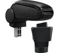 [pro.tec]® Toyota Yaris/Vitz (XP13) accoudoir central en simili-cuir noir avec coutures blanches accoudoir voiture