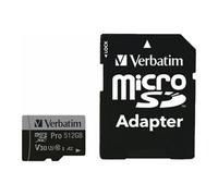 Verbatim Carte mémoire microSDXC 47046 – 512 Go UHS‑I U3 Classe 10 – Neuf