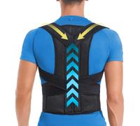 PRO VAL Correcteur postural épaules dos droit, bande posturale épaules et dos, posture dos homme et femme, soutien dos sport, buste correcteur posture redresse épaules (L (70-80kg))