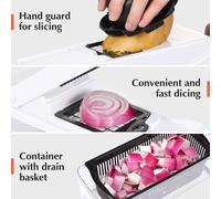 Pro White 16 In 1 Vegetable Chopper With Container And Drip Basket