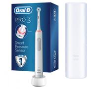Pro3 3500 Brosse à dents électrique blanche sensible et propre avec étui de transport
