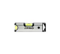 PRO600 Mini Niveau À Bulle avec Aimants 17cm Anodisé - La Dureté 9 sur l'échelle de Mohs - Profil Ergonomique et ERS+ (Easy Reading System) Petit Niveau précis avec embouts Antichocs - Couleur Argent