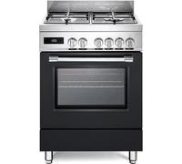 PRO66MALPZ Cuisinière à gaz avec four électrique 60 x 60 cm Inox et noir