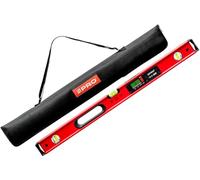 PRO900 Niveau Electronique 80cm avec 2 écrans LCD et pochette - Niveau à bulle numérique avec mémoire de mesure jusqu'à 19 résultats - Indice de protection IP65 - Couleur Rouge