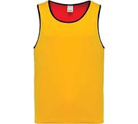 Proact Chasuble De Rugby Réversible Rouge Clair/Jaune Clair Homme XL Coupe Lâche Col Rond Sans Manche Rugby Automne, Hiver, Printemps