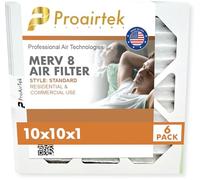 Proairtek AF10101M08SWH Modèle 10 x 10 x 1 Lot de 6 filtres à air, MERV 8 ; idéal pour tous ceux qui veulent un air propre et net dans leur maison ; offre une meilleure circulation de l'air et une