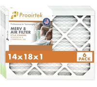 Proairtek AF14181M08SWH Modèle 14 x 18 x 1 Lot de 6 filtres à air, MERV 8 ; idéal pour tous ceux qui veulent un air propre et net dans leur maison ; il capture les particules microscopiques en