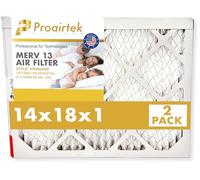 Proairtek AF14181M13SWH Modèle 14 x 18 x 1 Lot de 2 filtres à air, MERV 13 ; idéal pour tous ceux qui veulent un air propre et net dans leur maison ; il capture les particules microscopiques en