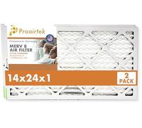 Proairtek AF14241M08SWH Modèle 14 x 24 x 1 Lot de 2 filtres à air, MERV 8 ; idéal pour tous ceux qui veulent un air propre et net dans leur maison ; il capture les particules microscopiques en