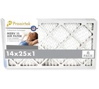 Proairtek AF14251M11SWH Modèle 14 x 25 x 1 Lot de 6 filtres à air, MERV 11 ; idéal pour tous ceux qui veulent un air propre et net dans leur maison ; il capture les particules microscopiques en