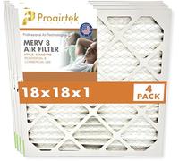 Proairtek AF18181M08SWH Modèle 18 x 18 x 1 Lot de 4 filtres à air, MERV 8 ; idéal pour tous ceux qui veulent un air propre et net dans leur maison ; il capture les particules microscopiques en