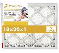Proairtek AF18201M13SWH Modèle 18 x 20 x 1 Lot de 2 filtres à air, MERV 13 ; idéal pour tous ceux qui veulent un air propre et net dans leur maison ; il capture les particules microscopiques en