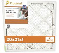 Proairtek AF20211M08SWH Modèle 20 x 21 x 1 Lot de 2 filtres à air, MERV 8 ; idéal pour tous ceux qui veulent un air propre et net dans leur maison ; offre une meilleure circulation de l'air et une