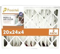 Proairtek AF20244M08SWH Modèle 20 x 24 x 4 Lot de 2 filtres à air, MERV 8 ; idéal pour tous ceux qui veulent un air propre et net dans leur maison ; offre une meilleure circulation de l'air et une