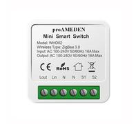 proAMEDEN ZigBee 3.0 Interrupteur intelligent 16A Mini Interrupteur intelligent WiFi Module Compatible avec Alexa et Google Home Assistant (ZigBee, 1/un)