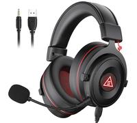 Proaustin Casque de jeu USB pour PC - Casque d'ordinateur avec micro antibruit amovible, son surround 7.1, pilote de 50 mm - Casque avec microphone pour PS4/PS5, Xbox One, ordinateur portable, bureau