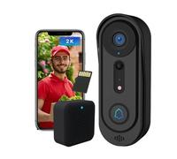 Proaustin Sonnette 2K sans fil, sonnette vidéo WiFi avec carillon gratuit, détection humaine de surveillance intérieur/extérieur, audio bidirectionnel, vision nocturne, carte SD 32, alimentation par