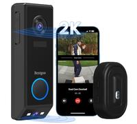 Proaustin Sonnette sans fil, sonnette vidéo à double objectif sans frais mensuels, sonnette vidéo 2K de la tête aux pieds sans fil ou filaire, détection de mouvement, conversation bidirectionnelle