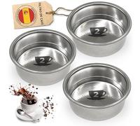 PROAX® Filtre pour cafetière Cecotec 51 mm pressurisé | Compatible avec les machines Cecotec, Delonghi, Ufesa et Breville | Set de 2 ou 3 foyers | Recharge Power Espresso 20 (Set de 3 filtres (2
