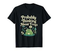 Probablement Thinking About Frogs Cottagecore Nature Design T-Shirt