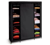 ProBache - Armoire de rangement penderie pliable vêtements en tissu noir dressing XXL