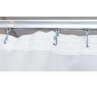 probath Rideau de douche en textile blanc 90 x 200 cm avec bande de rideau et crochets